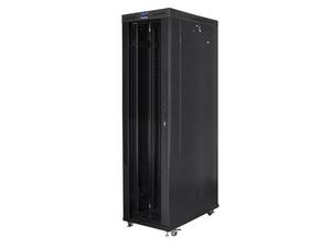 Комуникационен шкаф Lanberg rack cabinet 19' free-standing 47U/800x1200 (flat pack) with glass door lcd black v2