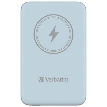 Външна батерия Verbatim MCP-10BE Power Pack 10000 mAh with UBS-C PD 20W / Magnetic Wireless Charging 15W Blue