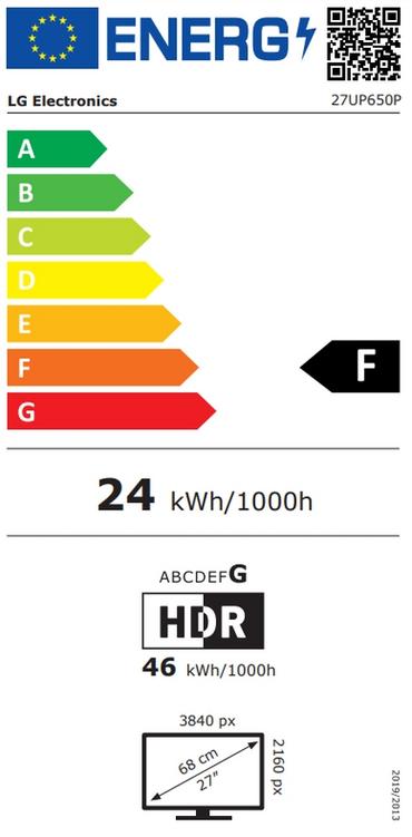 Монитор LG 27UP650P-W, 27' UHD 4K IPS AG, DCI-P3 95%, Cinema Screen, 5ms, 1200:1, Mega DFC, 400 cd/m2, 3840x2160, AMD FreeSync, HDR 10, VESA Display HDR 400, HDMI, DisplayPort, FreeSync, Headphone out, Height Adjustable, Pivot Tilt, Reader Mode, Black