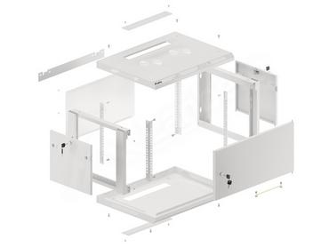 Комуникационен шкаф Lanberg rack cabinet 19' wall-mount 6U/600x450 for self-assembly with metal door grey (flat pack)