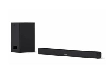 Аудио система Sharp Soundbar HT-SBW110, SLIM 180W 2.1 Wired Subwoofer, HDMI & BLUETOOTH, wireless music streaming, HDMI ARC/CEC, 3.5mm Aux-in, Digital Optical Audio Input, Matt black