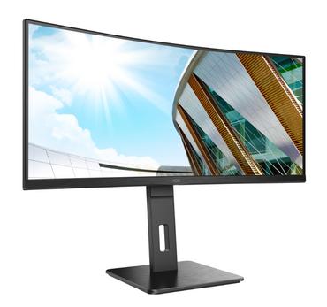 Монитор AOC CU34P2A, 34' Curved 1500R, VA, WLED, 3440x1440@100Hz, 4ms GtG, 1ms MPRT, 300cd m/2, 3000:1, 50M:1 DCR, Adaptive Sync, FlickerFree, Low Blue Light , 3Wx2, Tilt, Height Adjust, Swivel, 2xHDMI, DP, USB hub