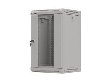 Комуникационен шкаф Lanberg rack cabinet 10' wall-mount 9U/300x300 (flat pack) with glass door grey