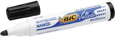 Маркер за бяла дъска Bic черен с отворена капачка