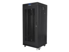 Комуникационен шкаф Lanberg rack cabinet 19' free-standing 27U/600x600 (flat pack) with mesh door lcd black v2