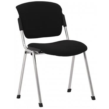 Посетителски стол ДИАН- снимка отпред, черна дамаска