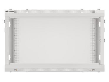 Комуникационен шкаф Lanberg rack cabinet 19' wall-mount 6U/600x600 for self-assembly with metal door grey (flat pack)