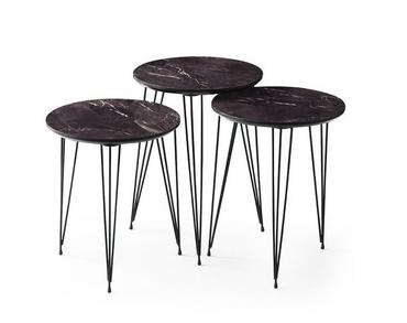 Комплект маси за кафе 3 броя БИГЛА- с метална основа