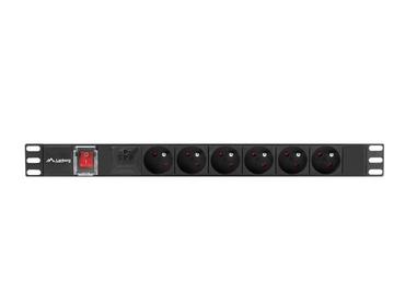 Разклонител Lanberg power distribution unit (pdu) 19' 1U 16a 6x french outlets 2m black