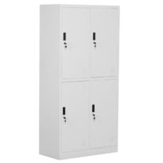 Гардероб метален BTL L с 4 отделения 185/90/45 - сниман отстрани, празен, сив