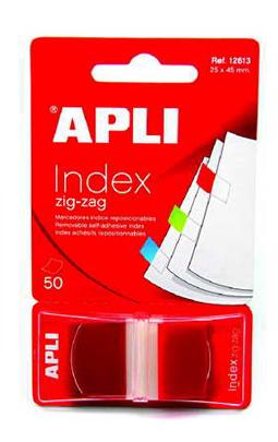 Самозалепващи индекси 25Х45мм Zig-Zag в диспенсер червено
