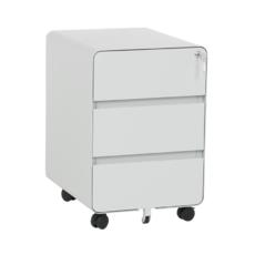 Метален контейнер E BTL с 3 чекмеджета - сниман под ъгъл, със затворени чекмеджета, сив цвят