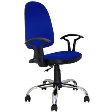 Работен стол АЙДЕМИР- син цвят дамаска, фиксирани подлакътници