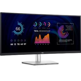 Монитор Dell P3424WE, 34' Curved, WQHD AG, IPS, 21:9, 5ms, 1000:1, 300 cd/m2, (3440x1440 ), 99% sRGB, HDMI, DP, USB-C PD of up to 90W, USB 3.2 hub, KVM ports, RJ45, ComfortView Plus, Height Adjustable, Swivel, Tilt, Black
