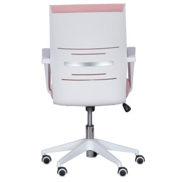 Работен стол КРАСИМИРА- бял гръб, бяла кръстачка