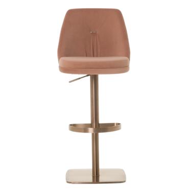 Бар стол ХЕЛЕНА- розов цвят, розова база