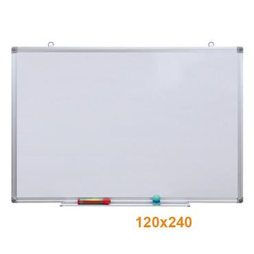 Бяла дъска с алуминиева рамка 120х240 см - снимка отпред с рамерите на страните