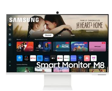 Монитор Samsung 32DM801 32' VA SMART 3840x2160, Bluetooth 4.2, WiFi 5, USB-C 65W, 2xUSB, 2xHDMI , Speakers, White