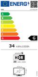 Монитор AOC U34V5C/BK, 34' VA WLED, 3440x1440@100Hz, 4ms GtG, 1ms MPRT, 300cd m/2, 4000:1, 20M:1 DCR, Adaptive Sync, FlickerFree, Low Blue Light, 5Wx2, Tilt, Height Adjust, Swivel, HDMI, DP, USB hub