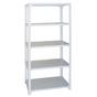 Метален стелаж бял 90х40х200 см - бял, 5 рафта