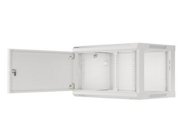 Комуникационен шкаф Lanberg rack cabinet 19' wall-mount 6U/600x450 for self-assembly with metal door grey (flat pack)