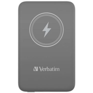 Външна батерия Verbatim MCP-10GY Power Pack 10000 mAh with UBS-C PD 20W / Magnetic Wireless Charging 15W Grey
