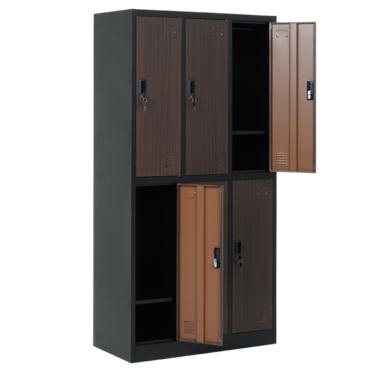 Метален гардероб BTL L с 6 отделения 185х90х45 см- горна дясна и долна лява отворена врата