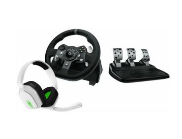 Волан Logitech G920 Driving Force Racing Wheel - Black, Astro A10, PS5/PS4 - White