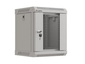 Комуникационен шкаф Lanberg rack cabinet 10' wall-mount 6U/300x300 (flat pack) with glass door grey