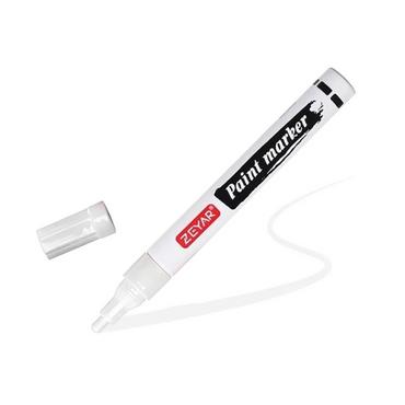 Перманентен лаков маркер Zeyar бял с отворена капачка