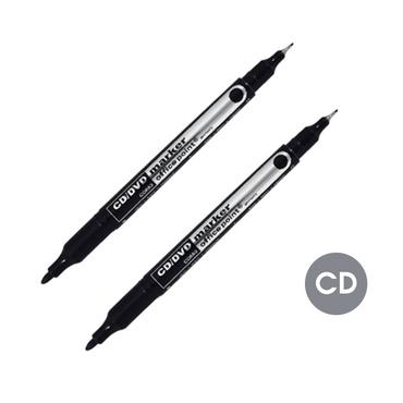 Перманентен маркер Office Point двувърх черен