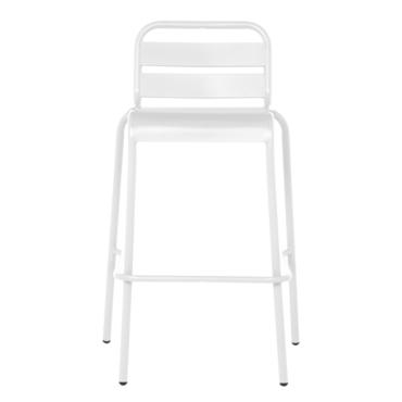 Бар стол ШАНИ-снимка отпред, висок, бял