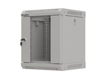 Комуникационен шкаф Lanberg rack cabinet 10' wall-mount 6U/300x300 (flat pack) with glass door grey