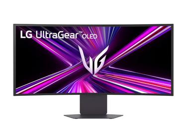 Монитор LG 34GX900A-B, 34', OLED UltraGear 21:9 Curved, IPS 0.03 ms, WQHD (3440x1440), 240Hz, HDR 10, 1500000:1, 250 cd/m2, DCI-P3 98.5%, VRR, Free-sync, G-Sync, USB-C, PD 65W, HDMI, DP, PBP, Speakers 7Wx2, LG Switch, Height, Swivel, Tilt, Black