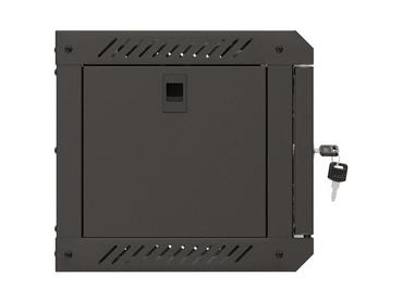 Комуникационен шкаф Lanberg rack cabinet 10' wall-mount 4U/300x300 (flat pack) with glass door black