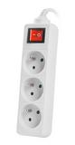 Разклонител Lanberg power strip 1.5m, 3 sockets, french with circuit breaker quality-grade copper cable, white