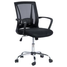 Работен стол ЕМИЛИ- сниман отстрани, черен цвят, меш