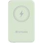 Външна батерия Verbatim MCP-5GN Power Pack 5000 mAh with UBS-C® PD 20W / Magnetic Wireless Charging 15W Green