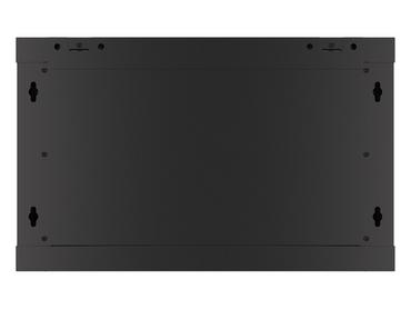 Комуникационен шкаф Lanberg rack cabinet 19' wall-mount 6U/600x450 for self-assembly with metal door black (flat pack)