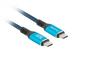 Кабел Lanberg USB-C M/M 4.0 cable 1.5m 240w 8k 60hz black-blue