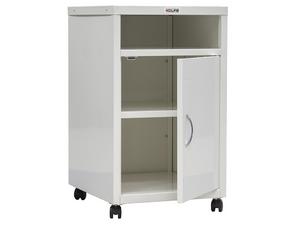 Метален медицински шкаф PMT TP3 - сглобен, сниман отпред, с отворена врата и празно горно чекмедже, долу също е празно