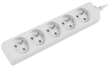 Разклонител Lanberg power strip 1.5m, 5 sockets, french quality-grade copper cable, white