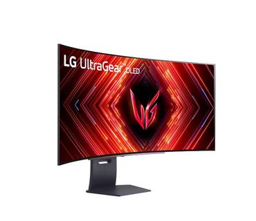 Монитор LG 45GS95QE-B, 44.5' Ultragear OLED 0.03ms (GtG), 21:9 Curved Gaming WQHD+ (3440x1440), 240HZ, 1500000:1, 1300 cd/m2, DCI-P3 98%, AMD FreeSync, NVIDIA G-Sync, VRR, HDR 400 ,PBP&PIP, USB Down/Up-stream, HDMI, DisplayPort, Tilt, Black