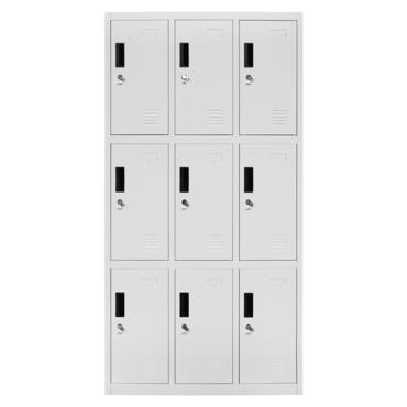 Метален гардероб BTL EL с 9 отделения 185х82х45 см - изцяло затворен, сниман отпред
