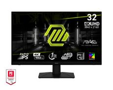 Монитор MSI MAG 322UPF, 32', Rapid IPS, 160Hz, 1ms, UHD 3840x2160, FLAT, HDR 400, FreeSync Premium, KVM, Console mode, APP, PIP, PBP, 400 nits, 1000:1, 100M;1, DP (1.4a), 2x HDMI (2.1), 1x Type-C (DP alt. PD 90W), USB HUB, Adj.Stand 100mm, Swivel,Tilt, VE