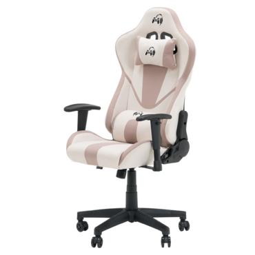 Геймърски стол ИВЕЛ с подглавник в бежово и кафяво