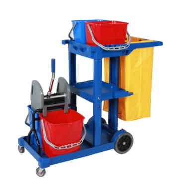  Професионална количка с 4 колела, кофи и моп преса