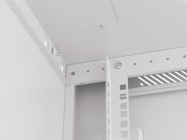 Комуникационен шкаф Lanberg rack cabinet 19' wall-mount 6U/600x600 for self-assembly with metal door grey (flat pack)