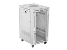 Комуникационен шкаф Lanberg rack cabinet 19' free-standing 22U/600x800 (flat pack) with glass door lcd grey v2