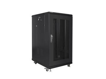 Комуникационен шкаф Lanberg rack cabinet 19' free-standing 22U/600x800 (flat pack) with mesh door black